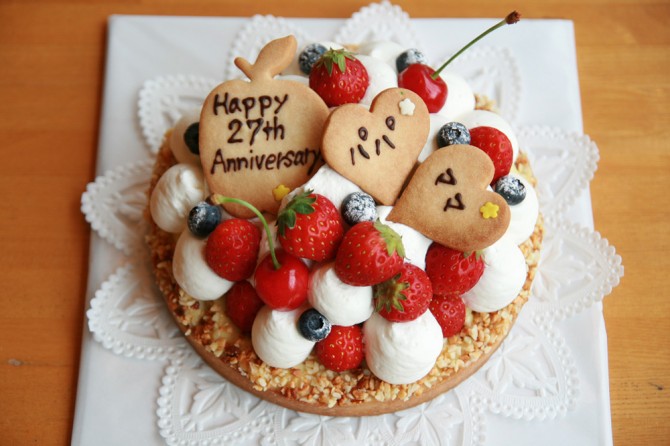 結婚記念日のケーキ Cafe Cible 名古屋市熱田区の焼き菓子とタルトのお店