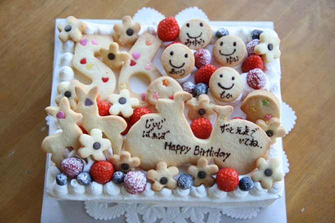 バースデーケーキ<br>お花畑