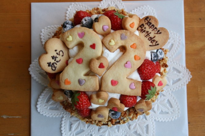 タルトのバースデーケーキ