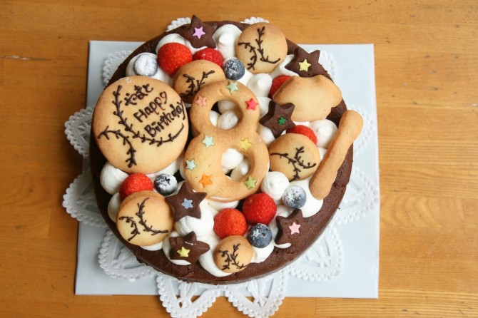 いつものチョコケーキで。