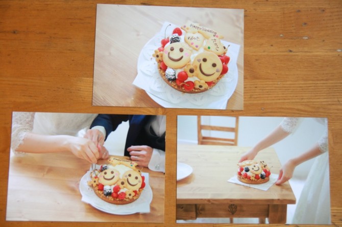 前撮りのケーキ写真