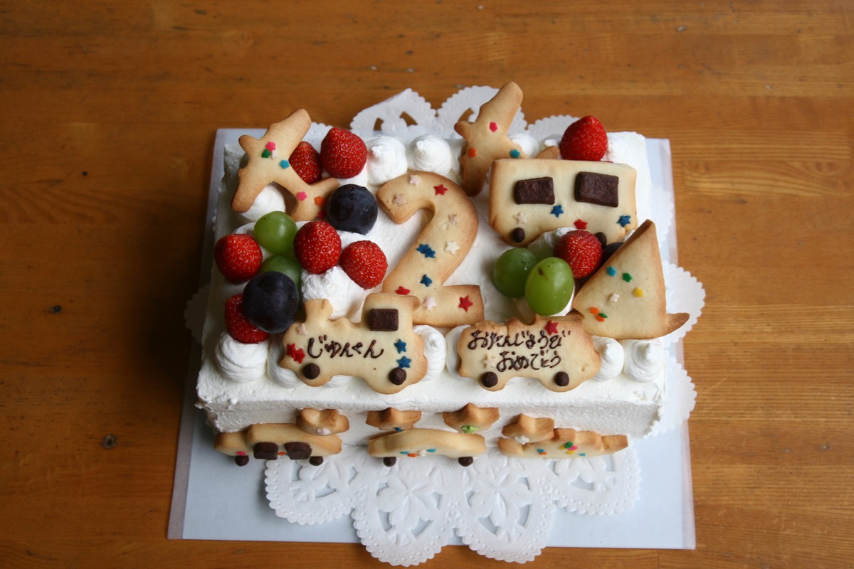 スポンジケーキは四角いです。